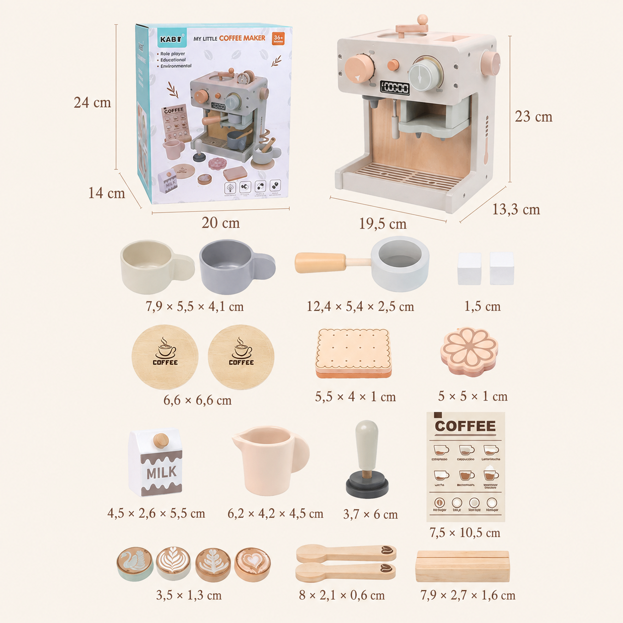 LatteDream | houten koffiezetapparaat speelset voor kinderen