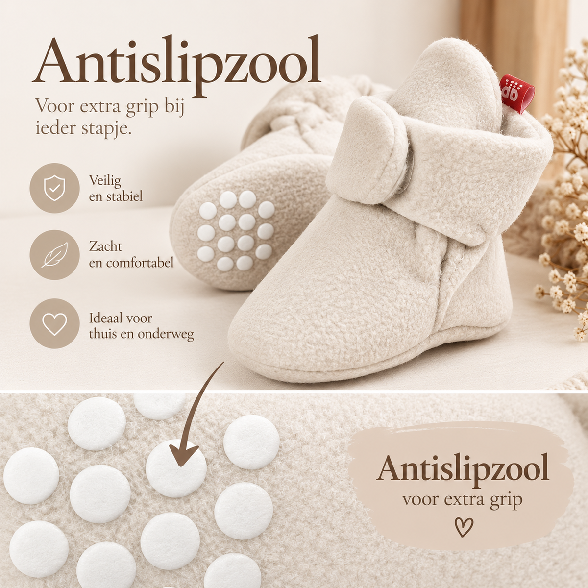 CozySteps | Zachte gevoerde babylaarsjes met klittenbandsluiting