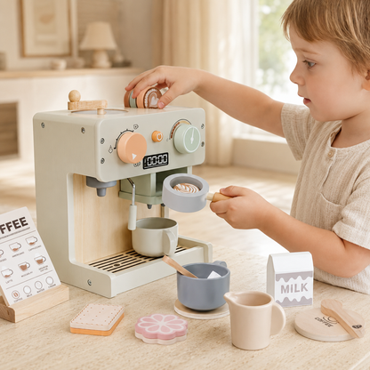 LatteDream | houten koffiezetapparaat speelset voor kinderen