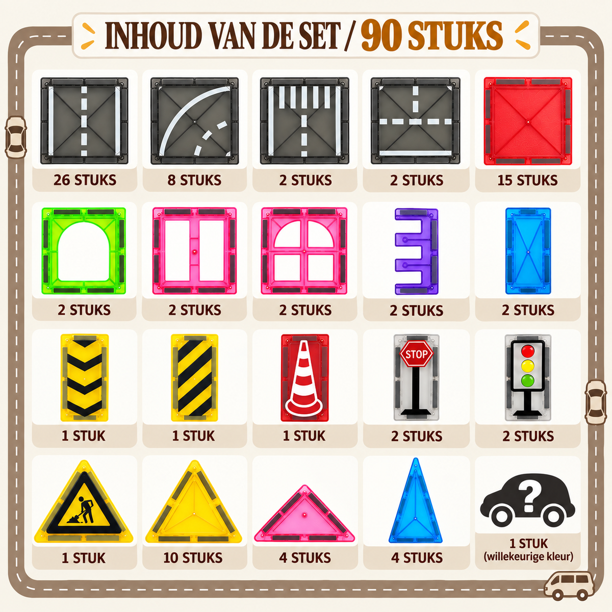 MagnaCity | Magnetische bouwset (90 stuks)