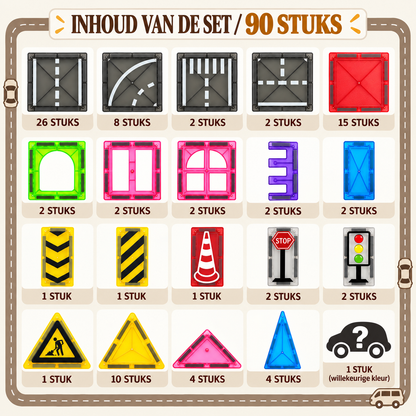 MagnaCity | Magnetische bouwset (90 stuks)