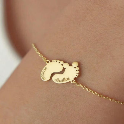 ForeverSteps | Gepersonaliseerde Armband met Babyvoetjes