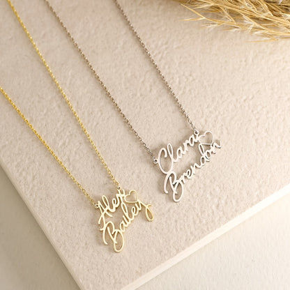 EverCharm | Gepersonaliseerde dubbele naam ketting