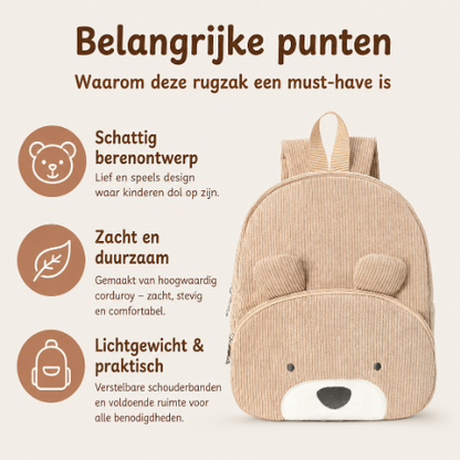 BearyBuddy | Premium Corduroy Kinderrugzak