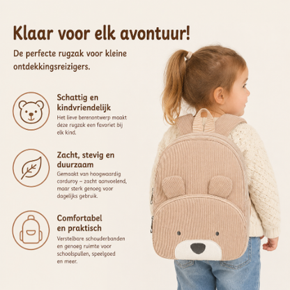 BearyBuddy | Premium Corduroy Kinderrugzak