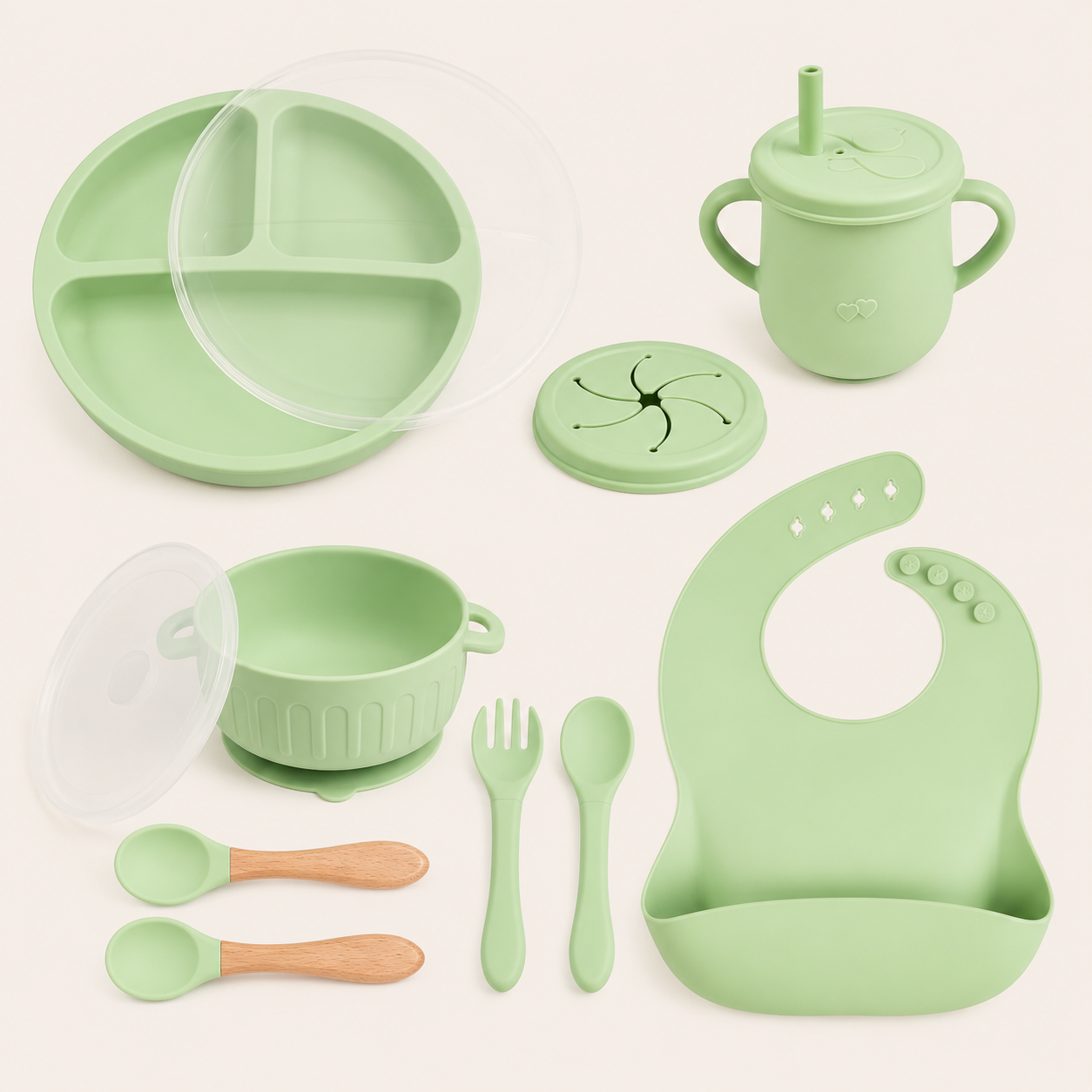 TinyTasters | Premium Siliconen Eetset voor Baby’s & Peuters