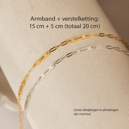 Amori | Gepersonaliseerde armband met gegraveerde namen