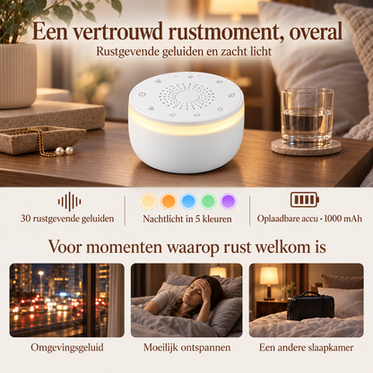 Droomlicht | Witte-ruismachine met nachtlamp