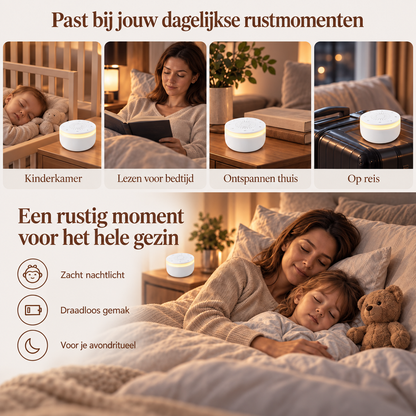Droomlicht | Witte-ruismachine met nachtlamp
