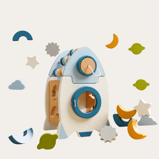 RocketTale | Houten raketpuzzel & activiteitenspeelgoed