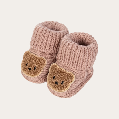 TeddyToes | Zachte Gebreide Babyslofjes met Berengezichtje