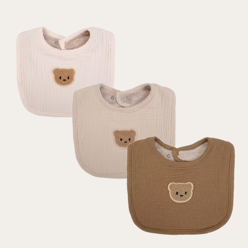 BearBloom | Premium Hydrofiele Slabbertjes (3-delige Set)