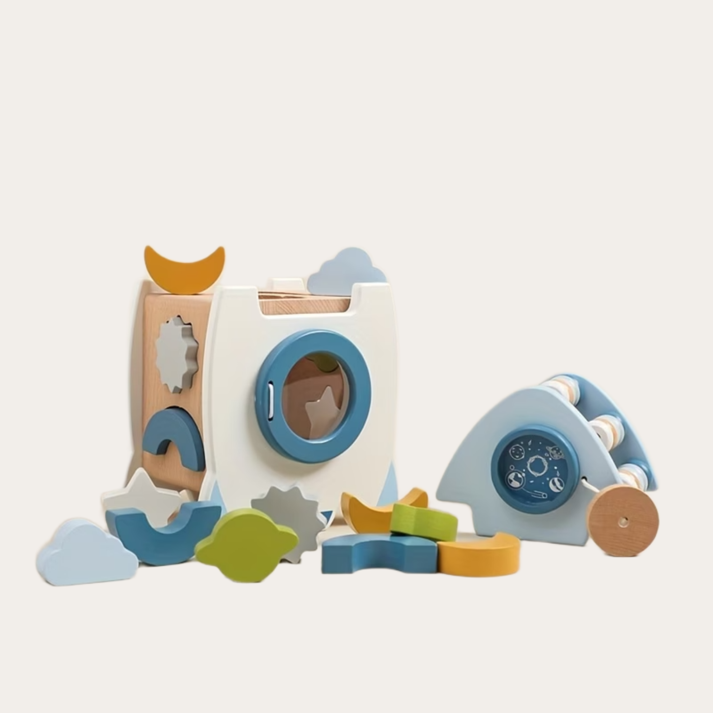 RocketTale | Houten raketpuzzel & activiteitenspeelgoed