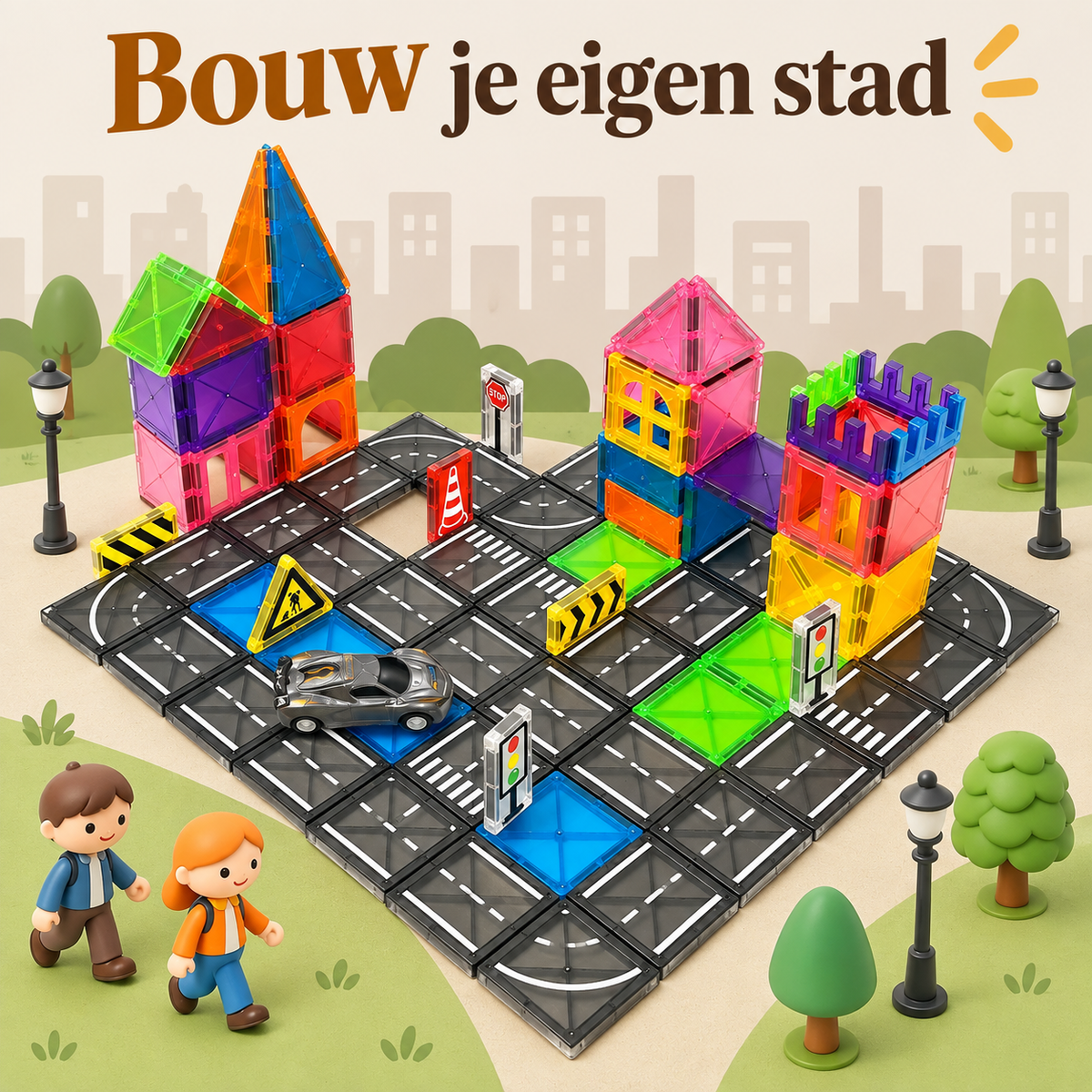 MagnaCity | Magnetische bouwset (90 stuks)