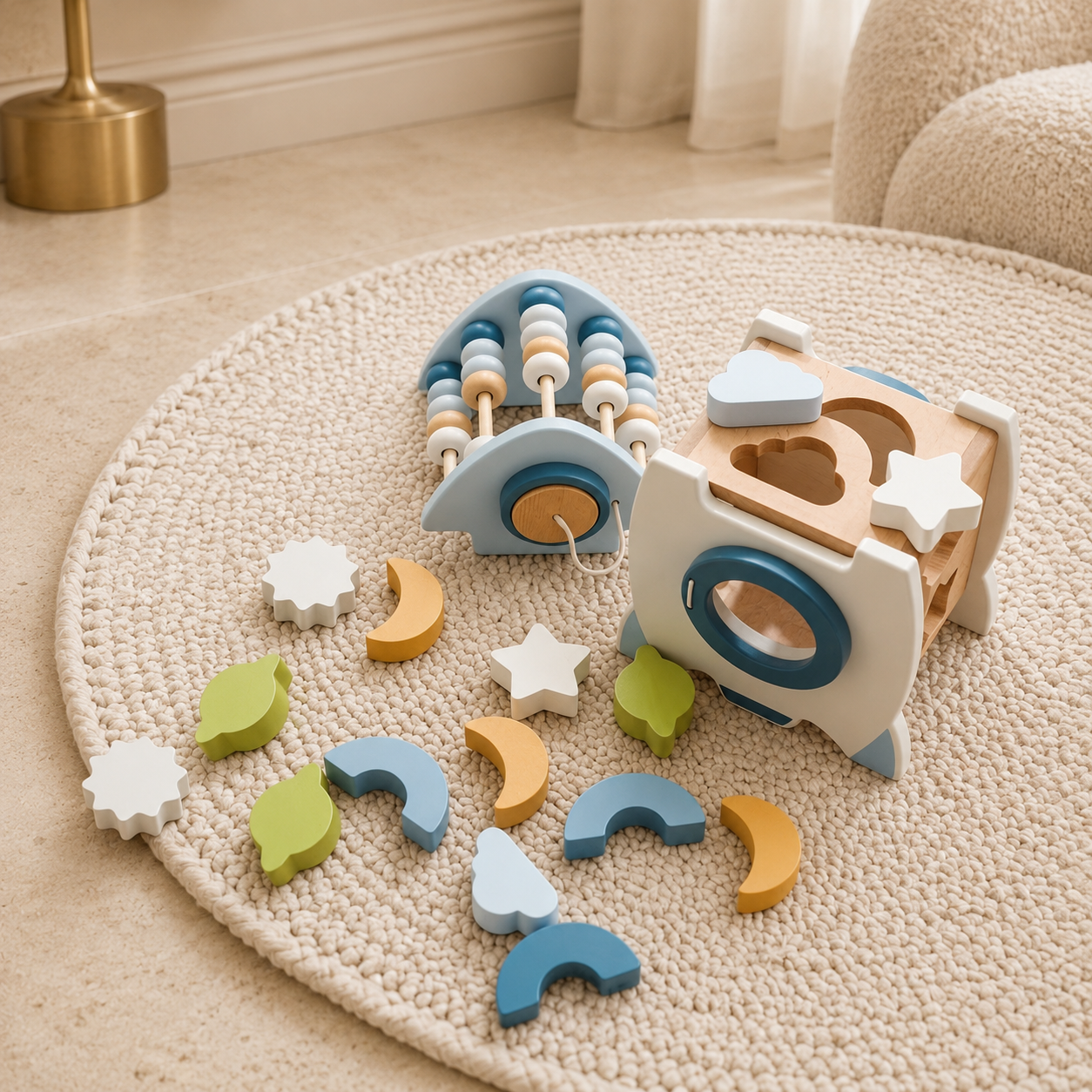 RocketTale | Houten raketpuzzel & activiteitenspeelgoed